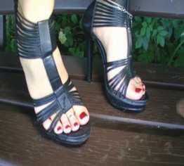 Black Heels and red Nails