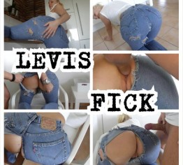 Jeans aufgerissen - durchgefickt mit Cumshot