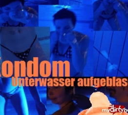 Kondom Unterwasser aufgeblasen