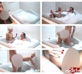 geile Blondine wird im Whirlpool im spa bereich im hotel public gefickt. ohne gummi u schluckt sper