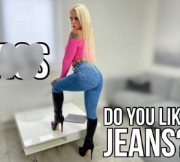 Das Jeans Luder | prall Arsch geil benutzt - Spermaschüsse auf den Jeansarsch