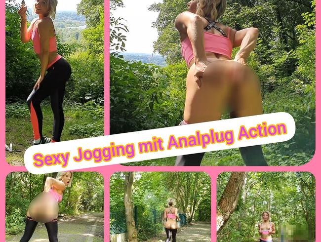 Sexy Jogging mit Analplug Action