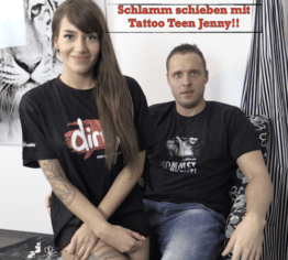 Schlamm schieben mit Tattoo Teen Jenny