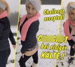 Challenge accepted! Cumshot bei eisiger Kälte!