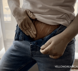 Das war geil, transparente PVC Hose unter meiner Jeans…sehr schön schwitzig, genau wie meine Handsc