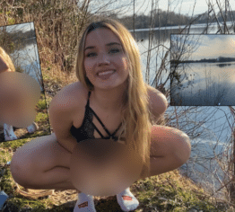 Sonniger Sonntag am See – Rosa und ihr Dildo im Freien