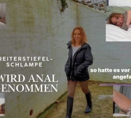 Reiterstiefel-Schlampe lässt sich Arsch quasi entjungfern