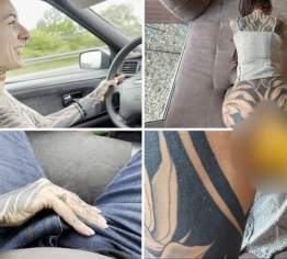 Notgeil & willig auf der Autobahn! Creampie finish